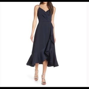 Chelsea28 Navy Blue A-Line Midi Dress - Size M